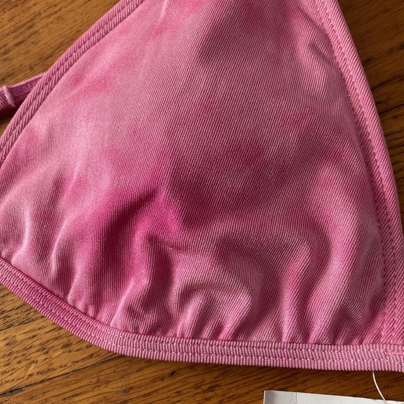 NWT KENDALL & KYLIE Pink Tie-dyed Barbados Lurex Triangle Bikini Top - Picture 11 of 15
